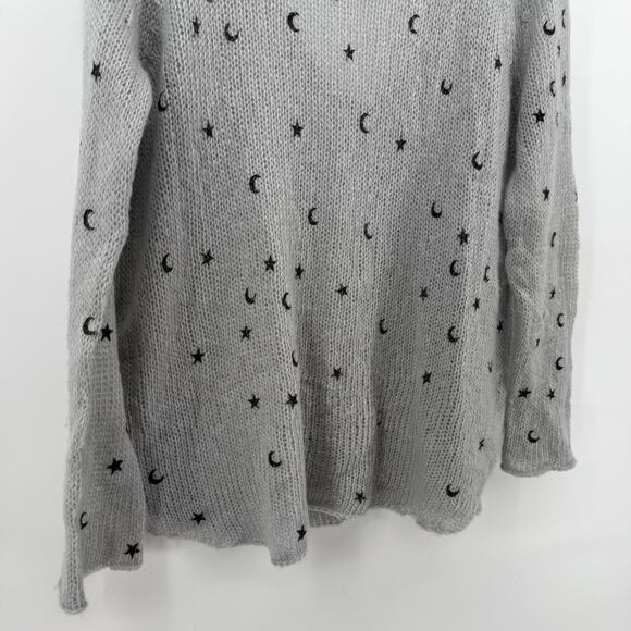 Wooden Ships Moon Stars Sweater VNeck Witchy Whimsigoth Goth Pullover Small/Med - Picture 5 of 11